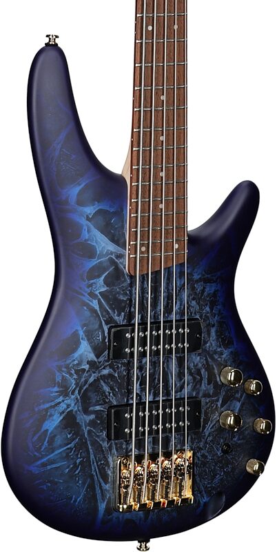 Ibanez SR305EDX Electric Bass Guitar, Cosmic Blue Frozen Matte, Full Left Front