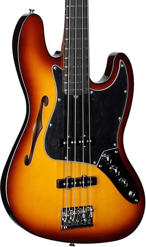 Fender Limited Edition Suona Jazz Thinline Electric Bass (with Case), Violin Burst, Full Left Front