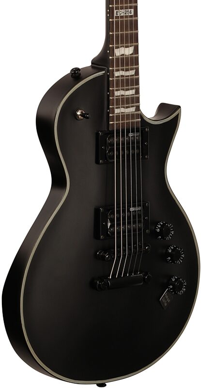 ESP LTD EC-256 Electric Guitar, Black Satin, Full Left Front