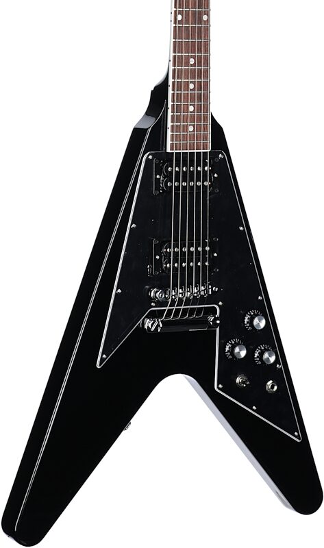Gibson Limited Edition '70s Flying V Electric Guitar (with Case), Ebony, Blemished, Full Left Front