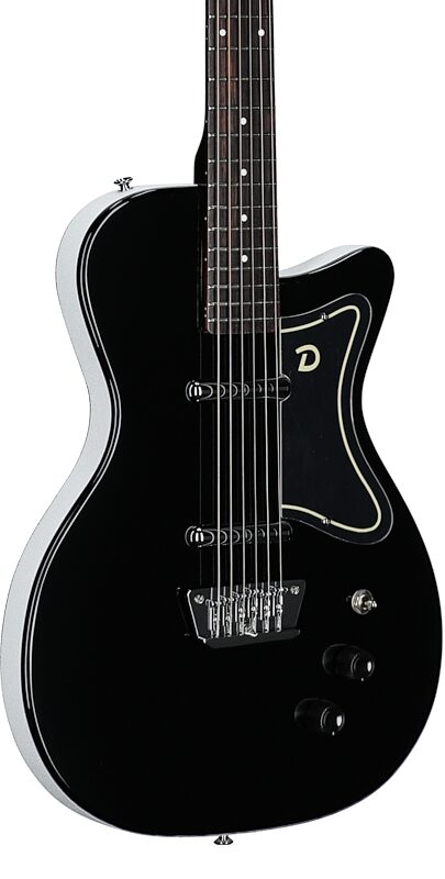 Danelectro '56 Baritone Electric Guitar, Black, Full Left Front