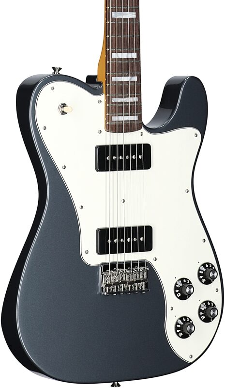 Fender Chris Shiflett Cleaver Telecaster Deluxe Electric Guitar (with Case), Charcoal, Full Left Front