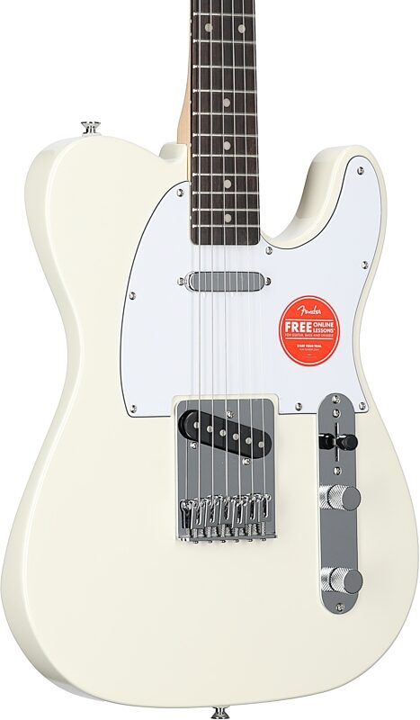 Squier Affinity Telecaster Electric Guitar, Laurel Fingerboard, Olympic White, Full Left Front