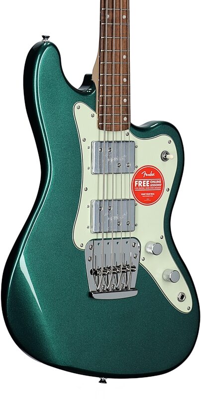 Squier Paranormal Rascal HH Bass Guitar, Sherwood Green, Full Left Front