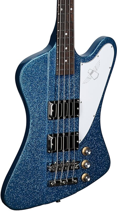 Epiphone Exclusive Thunderbird '64 Electric Bass Guitar (with Gig Bag), Blue Sparkle, Full Left Front