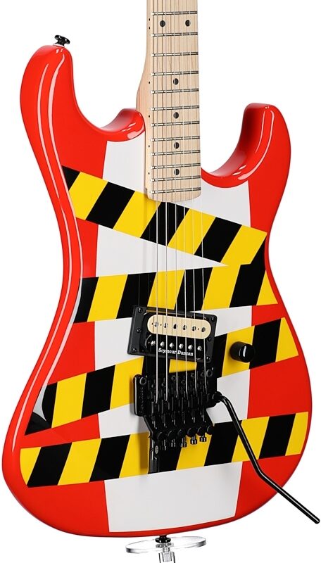Kramer Baretta Graphics Electric Guitar (with EVH D-Tuna and Gig Bag), Danger Zone, Custom Graphics, Full Left Front
