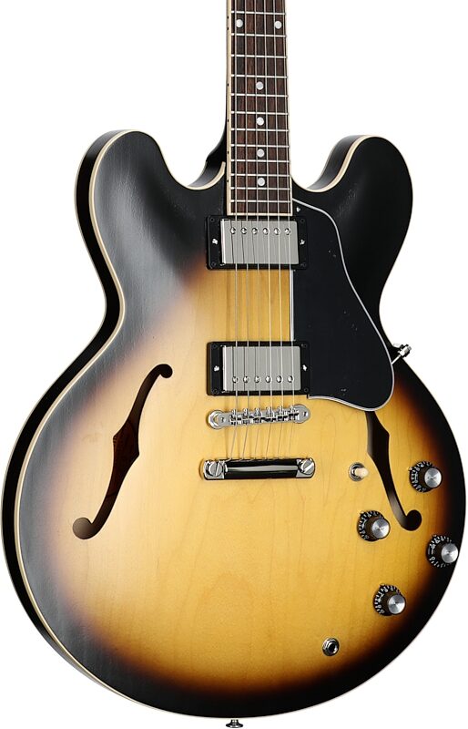 Gibson ES-335 Dot Satin Electric Guitar (with Case), Vintage Burst, Blemished, Full Left Front