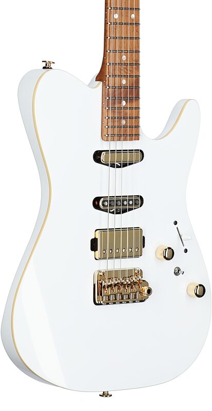 Ibanez LB1 Lari Basilio Electric Guitar (with Case), White, Full Left Front