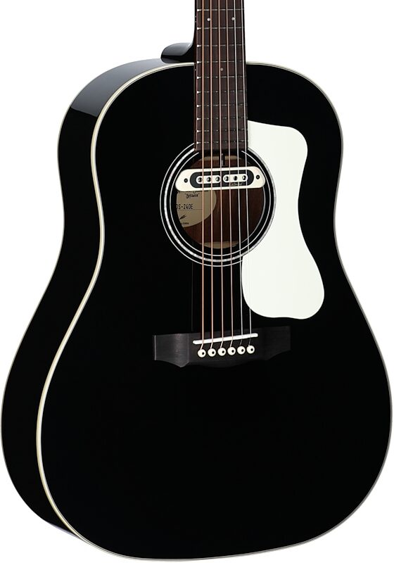 Guild DS-240E Dreadnought Acoustic-Electric Guitar, Black, Full Left Front