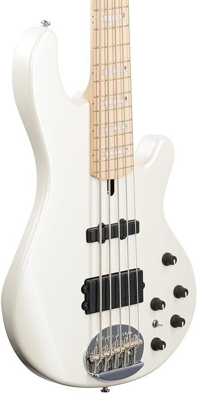 Lakland Skyline 55-02 Custom Maple Fretboard Bass Guitar, White Pearl, Full Left Front