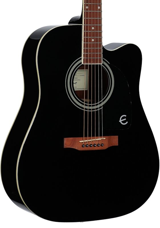Epiphone FT-100 CE Songmaker Deluxe Acoustic-Electric Guitar, Ebony, Full Left Front