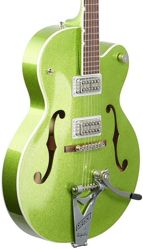 Gretsch G6120T-HR Brian Setzer Signature Hot Rod Hollow Body with Bigsby (with Case), Extreme Coolant Green, Full Left Front