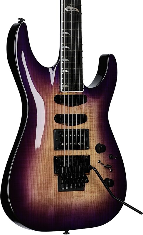 Kramer SM-1 Figured Floyd Rose Electric Guitar, Royal Purple, Full Left Front