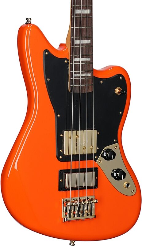 Fender Limited Edition Mike Kerr Jaguar Bass Guitar (with Gig Bag), Tigers Orange, Full Left Front