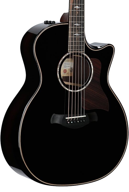 Taylor 814ce Grand Auditorium Cutaway Acoustic-Electric Guitar (with Case), Blacktop, with Deluxe Hardshell Case, Full Left Front