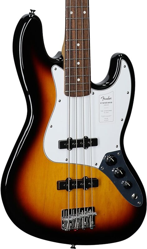 Fender Standard Jazz Bass Guitar, Laurel Fingerboard, 3-Color Sunburst, Full Left Front
