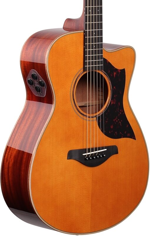 Yamaha AC3M ARE Acoustic-Electric Guitar (with Gig Bag), Vintage Natural, Full Left Front