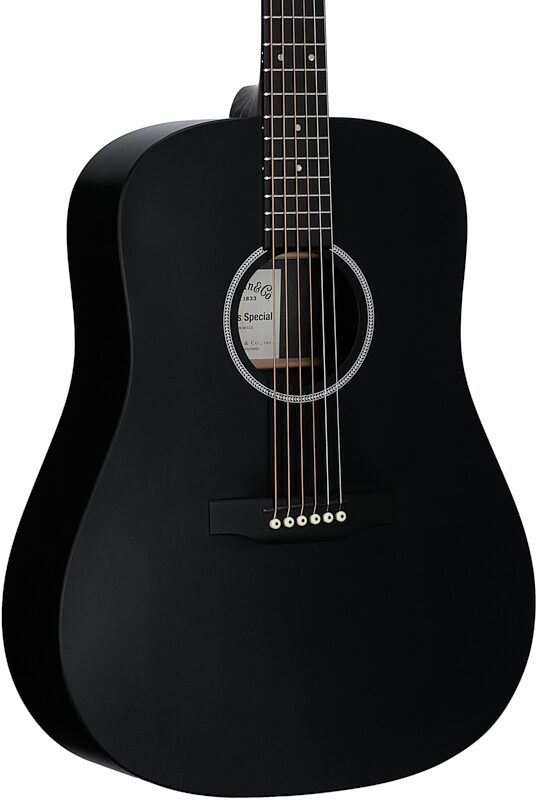 Martin D-X1 Dreadnought Black Acoustic Guitar (with Gig Bag), Black, Full Left Front