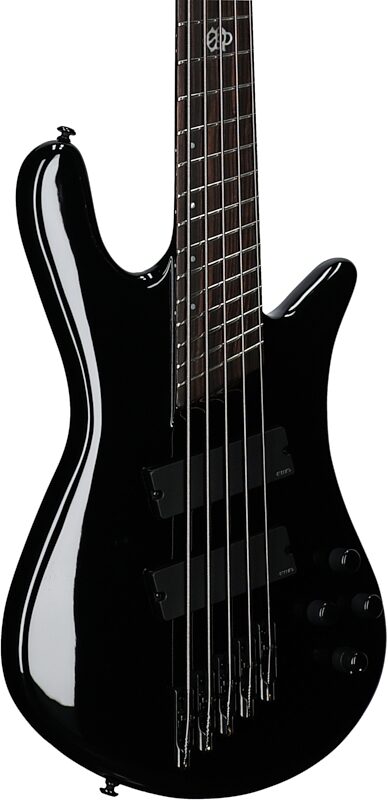 Spector NS Dimension Multi-Scale 5-String Bass Guitar (with Bag), Black Gloss, Full Left Front