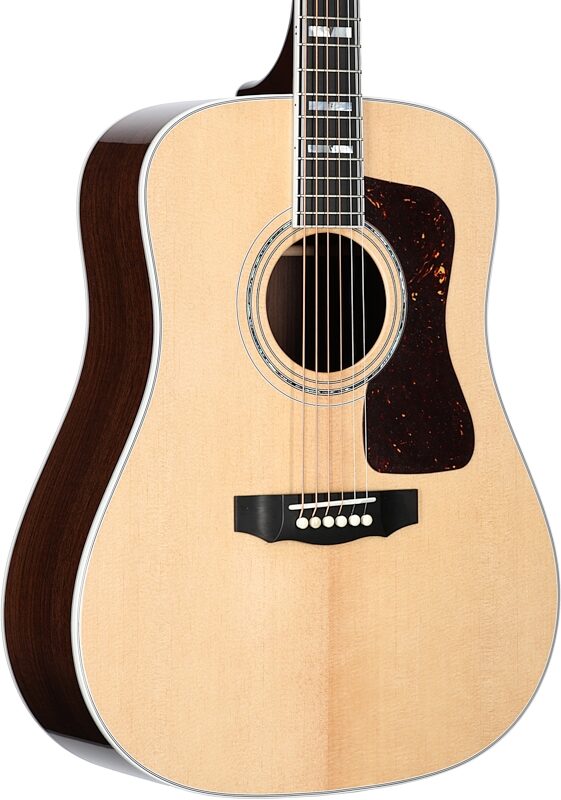Guild D-55 Acoustic Guitar (with Case), Natural, Full Left Front