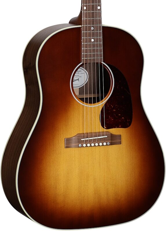 Gibson J-45 Studio Walnut Acoustic-Electric Guitar (with Case), Satin Walnut Burst, Full Left Front