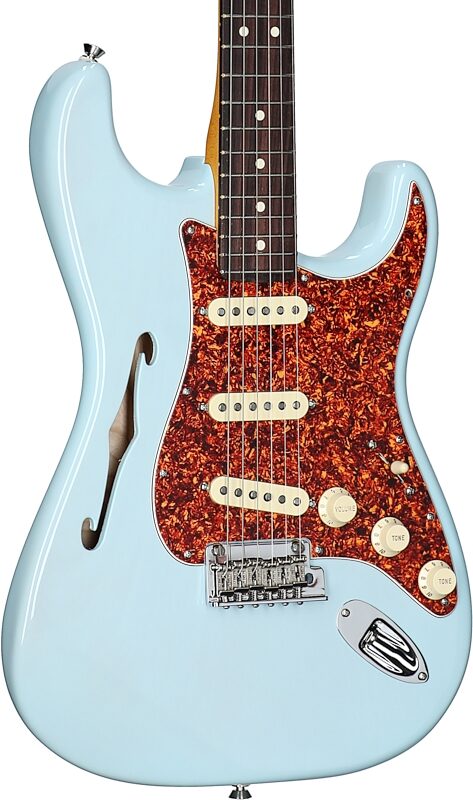 Fender Limited Edition American Professional II Stratocaster Thinline Electric Guitar (with Case), Transparent Daphne, Full Left Front