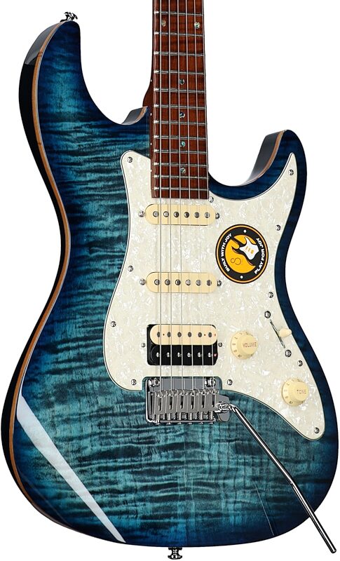 Sire Larry Carlton S7 FM Electric Guitar, Transparent Blue, Full Left Front