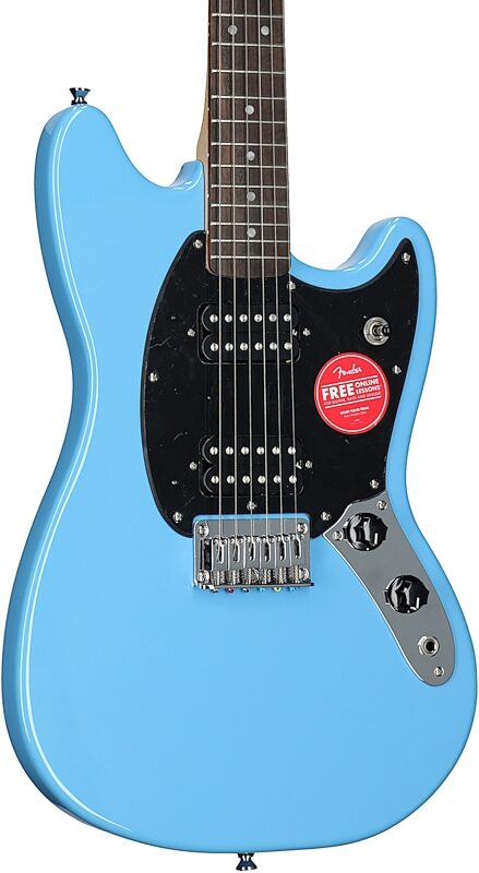 Squier Sonic Mustang HH Electric Guitar, Laurel Fingerboard, California Blue, Full Left Front