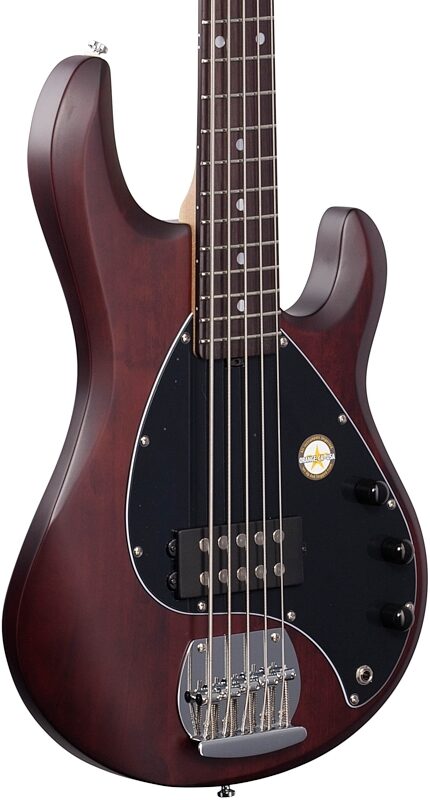 Sterling by Music Man StingRay 5 Electric Bass, 5-String, Walnut Satin, Full Left Front