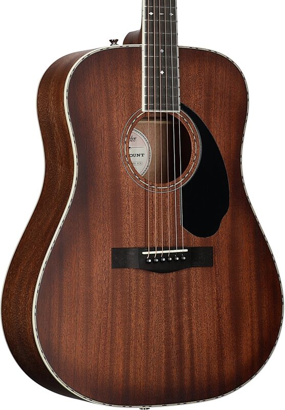 Fender Paramount PD-220E Dreadnought Mahogany Acoustic-Electric Guitar (with Case), Cognac, Full Left Front