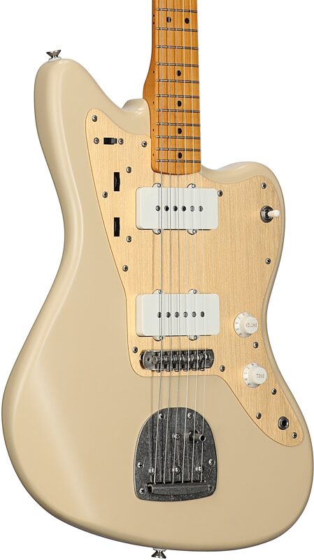 Squier 40th Anniversary Vintage Edition Jazzmaster Electric Guitar (Maple Fingerboard), Desert Sand, Full Left Front