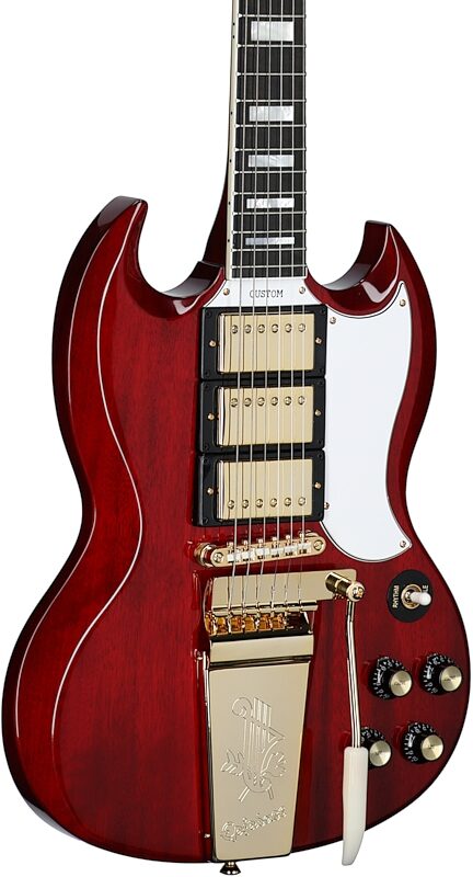 Epiphone Joe Bonamassa 1963 SG Custom Electric Guitar (with Custom Hard Case), Dark Wine Red, Full Left Front