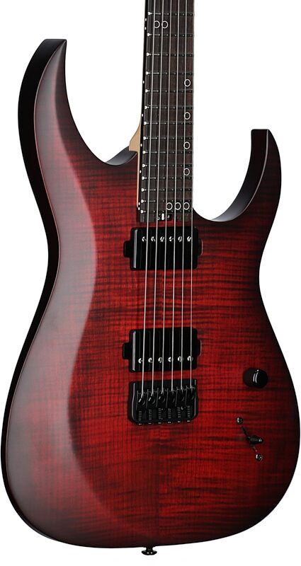 Schecter Sunset-6 Extreme Electric Guitar, Scarlet Burst, Scratch and Dent, Full Left Front