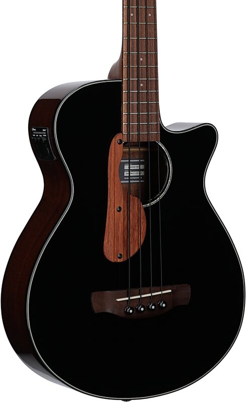 Ibanez AEGB24E Acoustic-Electric Bass, Black High Gloss, Full Left Front