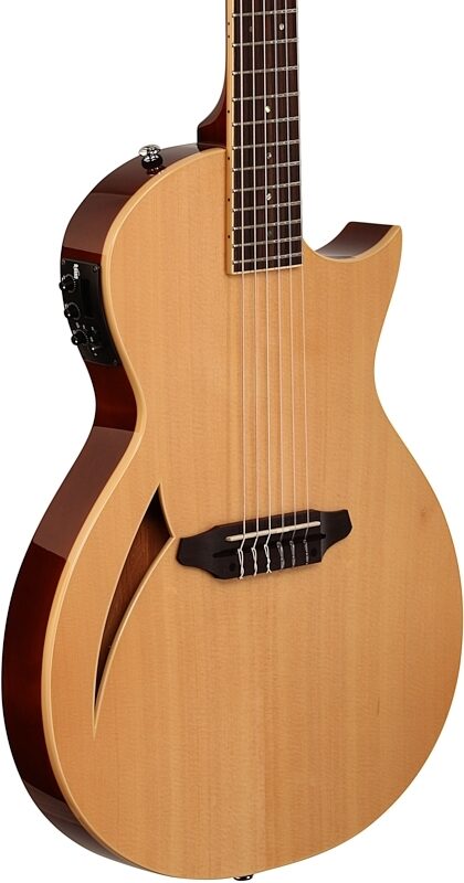 ESP LTD TL-6N Thinline-6 Nylon Classical Acoustic-Electric Guitar, Natural, Full Left Front
