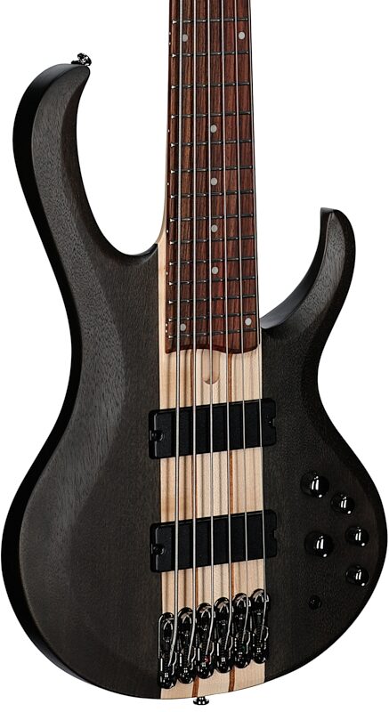Ibanez BTB606 Electric Bass, 6-String, Trans Gray Flat, Full Left Front