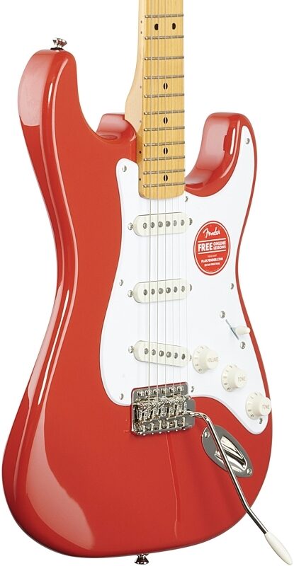 Squier Classic Vibe '50s Stratocaster Electric Guitar, with Maple Fingerboard, Fiesta Red, Full Left Front