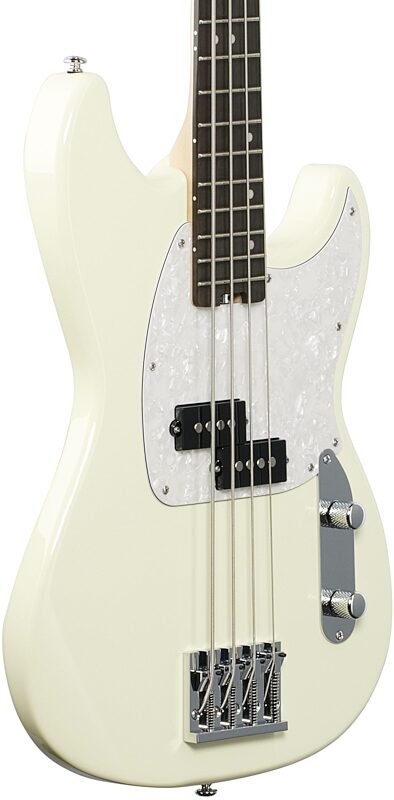 Schecter Banshee Bass Guitar, Olympic White, Full Left Front