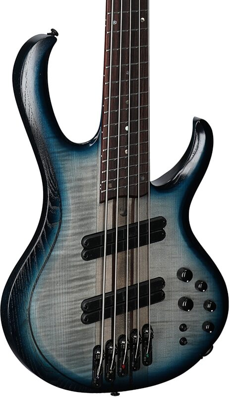 Ibanez BTB705 Bass Workshop Multi-scale Electric Bass, Cosmic Blue Burst, Full Left Front