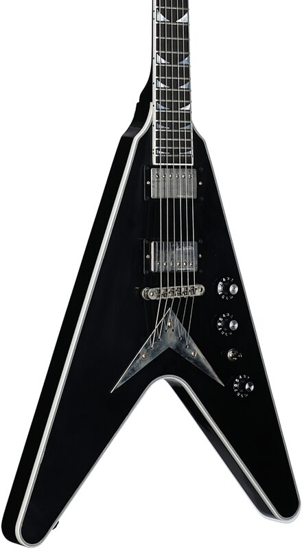 Gibson Custom Shop Dave Mustaine Flying V EXP VOS Electric Guitar (with Case), Ebony, Full Left Front