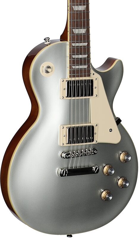 Epiphone Inspired by Gibson Les Paul Standard '60s Electric Guitar (with Gig Bag), Silver Mist, Full Left Front