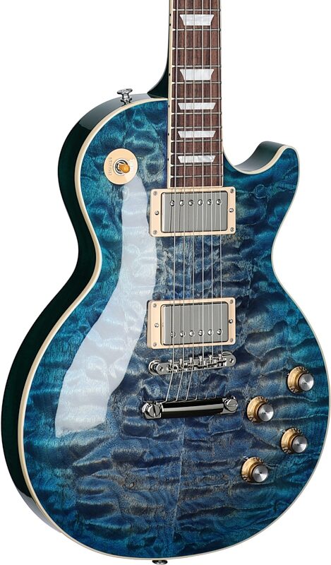 Gibson Exclusive Les Paul Standard 60s AAA Electric Guitar, Quilted Ocean Water, Full Left Front