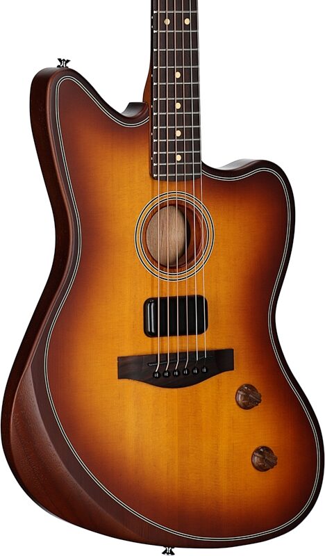 Fender Acoustasonic Standard Jazzmaster Acoustic-Electric Guitar, Honey Burst, Full Left Front