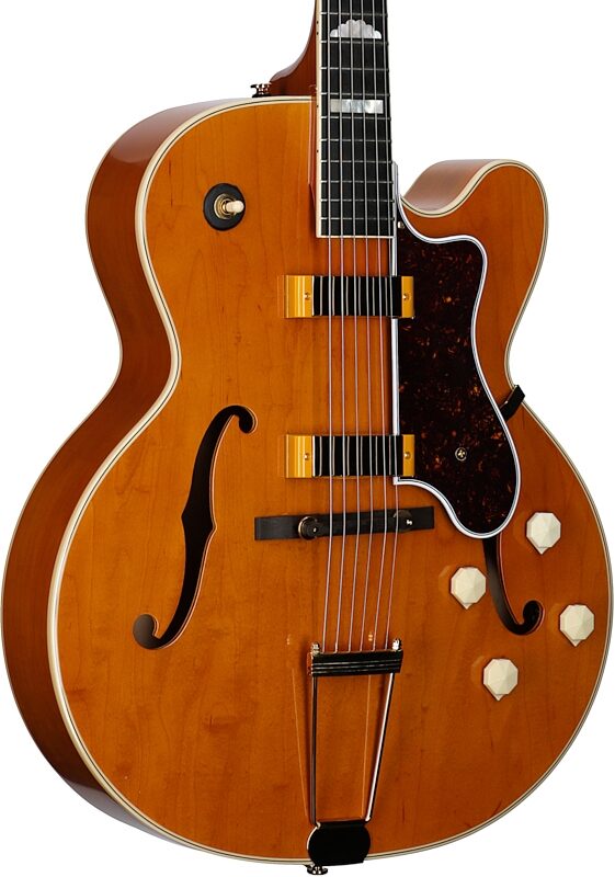 Epiphone 150th Anniversary Zephyr DeLuxe Regent Electric Guitar (with Case), Natural, Full Left Front