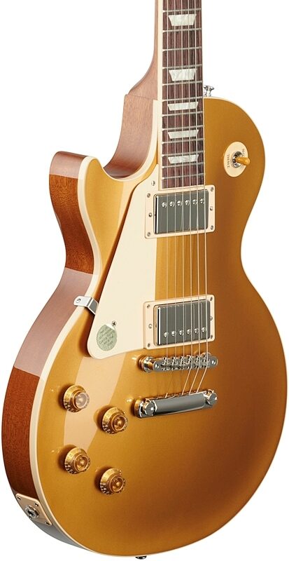 Gibson Les Paul Standard '50s Electric Guitar, Left-Handed (with Case), Goldtop, Blemished, Full Left Front