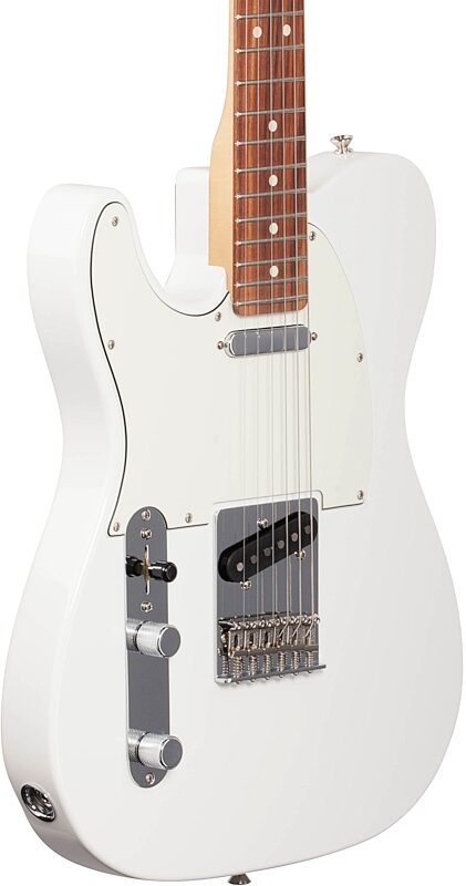 Fender Player Telecaster Pau Ferro Electric Guitar, Left-Handed, Polar White, Full Left Front