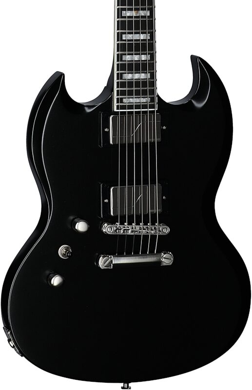 Epiphone SG Prophecy Electric Guitar, Left-Handed (with Gig Bag), Jet Black Metallic, Full Left Front