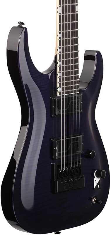ESP LTD Brian Head Welch SH-7 Electric Guitar, 7-String (with Case), See-Thru Purple, Full Left Front
