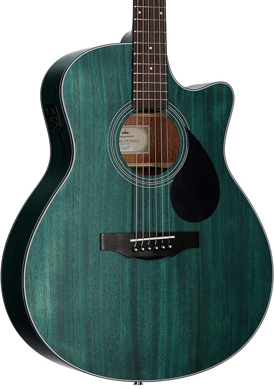 Kepma K3 Series GA3-130 Acoustic-Electric Guitar, Trans Blue Matte, with AcoustiFex K-10 Pickup, Full Left Front