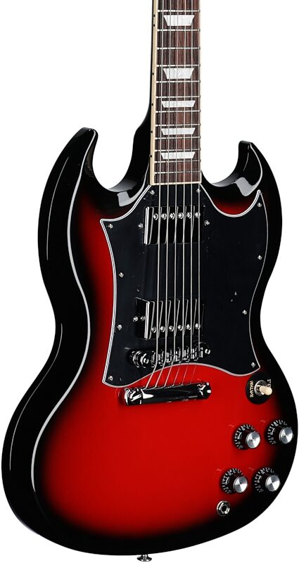 Gibson SG Standard Custom Color Electric Guitar (with Soft Case), Cardinal Red Burst, Full Left Front